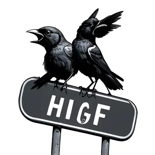 Two Black Birds On A Highway Sign Laughing At Me