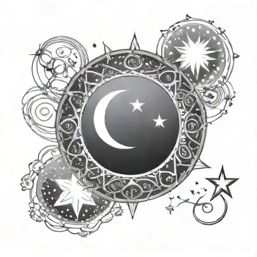 Moon Cloud Star Moon Sun Constellation On