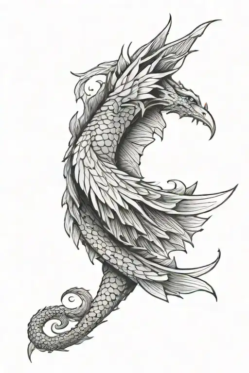 Dragon Wings On Elbow Fine Line Work