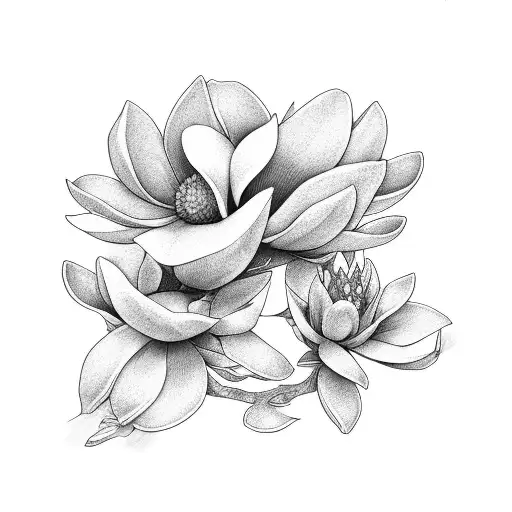 Magnolia Flowers With Kor Fish