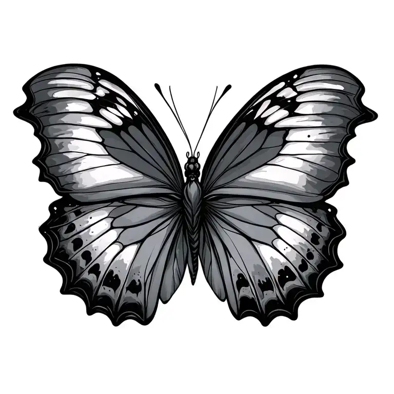 Black And Gray Power Storm Butterfly