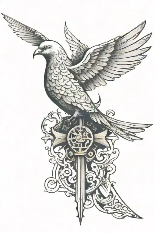 Medieval Broken Sword Dove