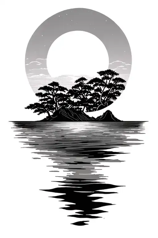 Rising Sun Over Water