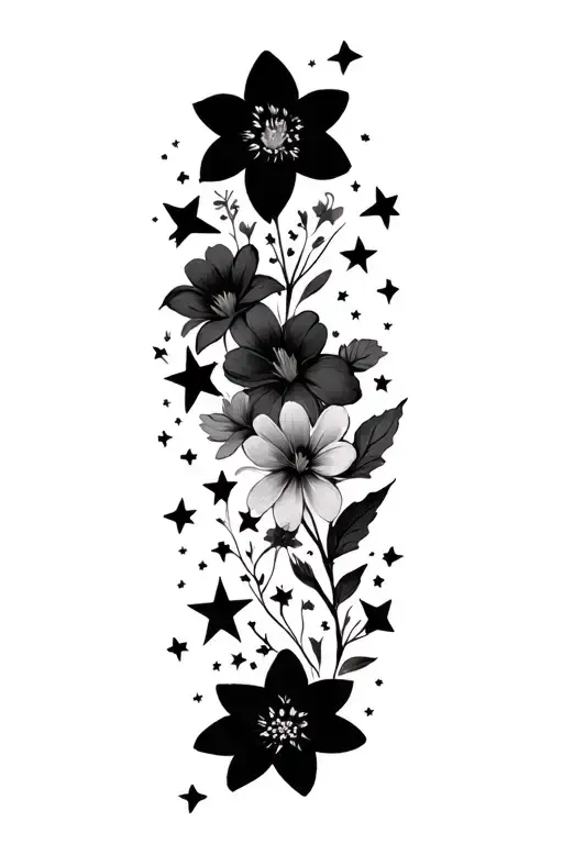 Flowers Stars Scattered