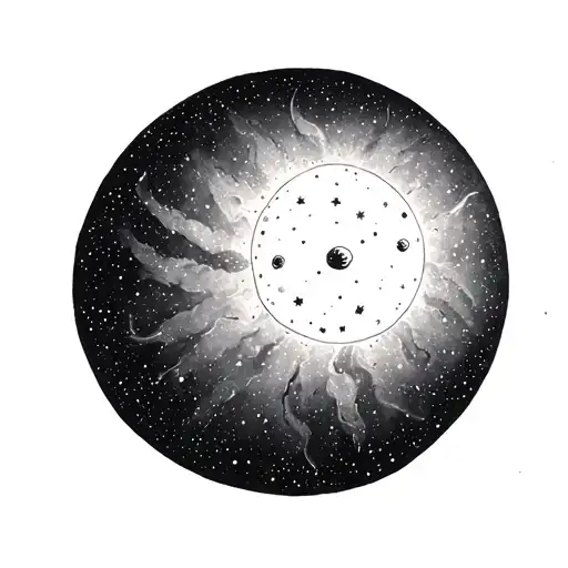 The Sun And Its Galaxy Filled With Stars