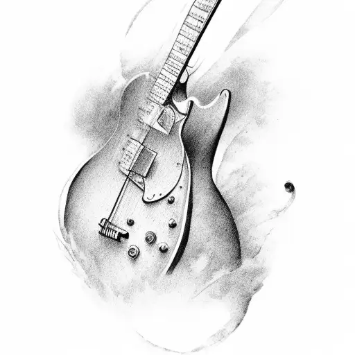 Guitar With Coastal Theme