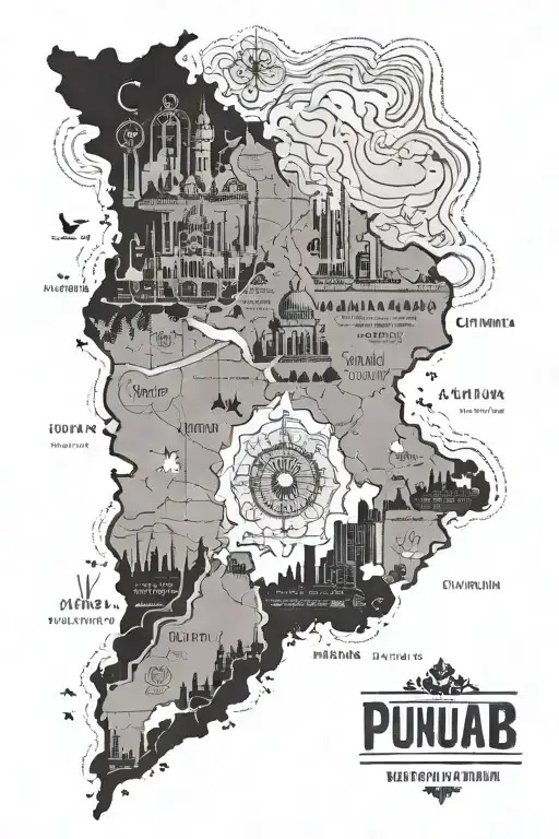 Punjab Map With Diamond