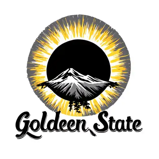 A Rising Sun With Golden State Written Under It