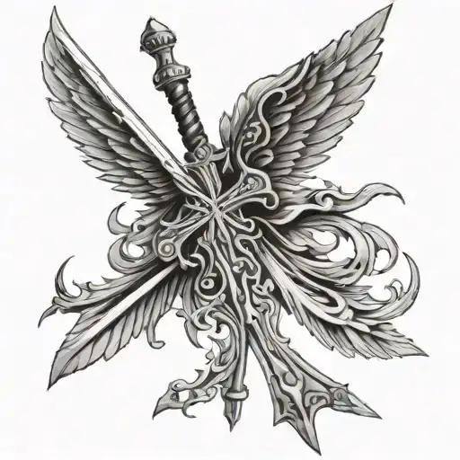 Sword Cross With Wings