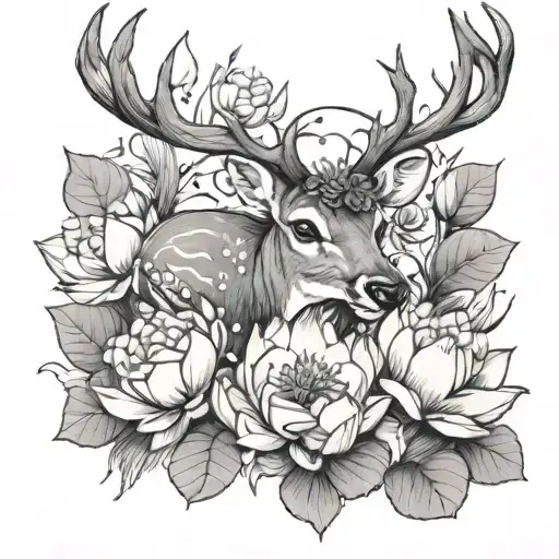 Deer And Lotus