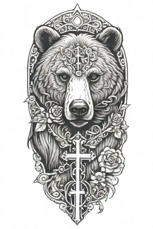 Bear With Cross Surrounded