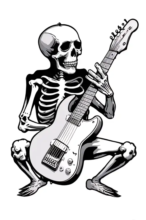Skeleton Playing Guitar