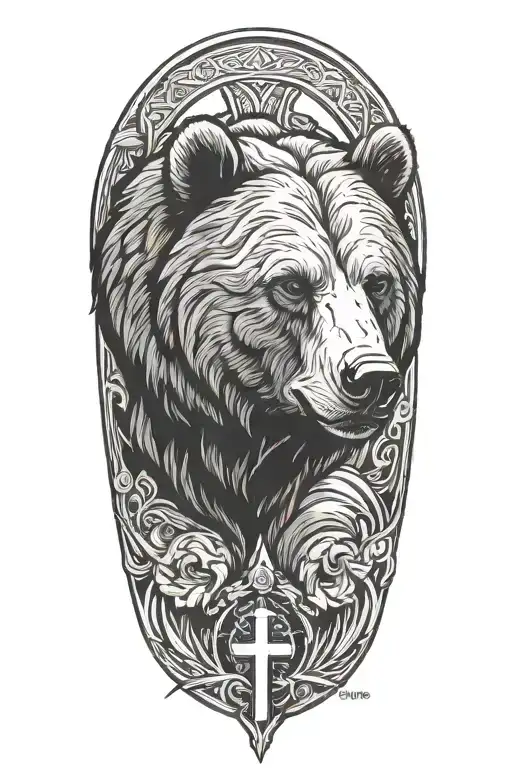 Bear With Simple Cross
