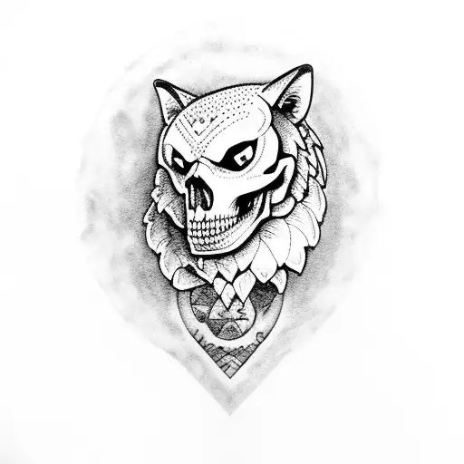 Apache Skull Wolf Ferns