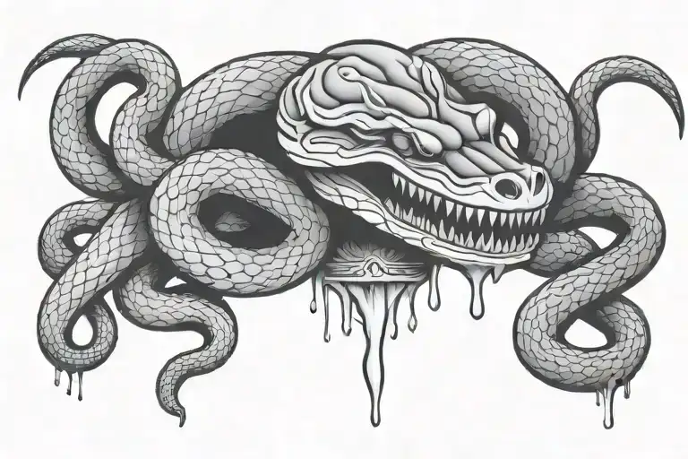 Large Snake Dripping Poison From Its Mouth