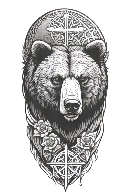 Bear With Christian Cross