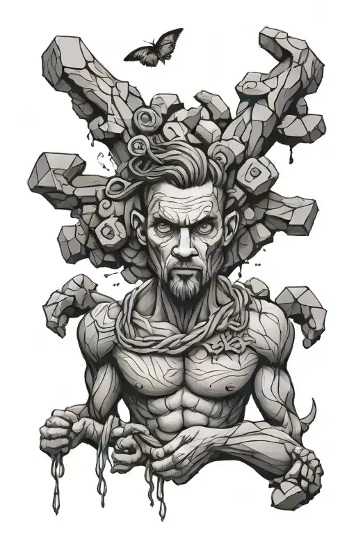 Man Tied To Three Rocks