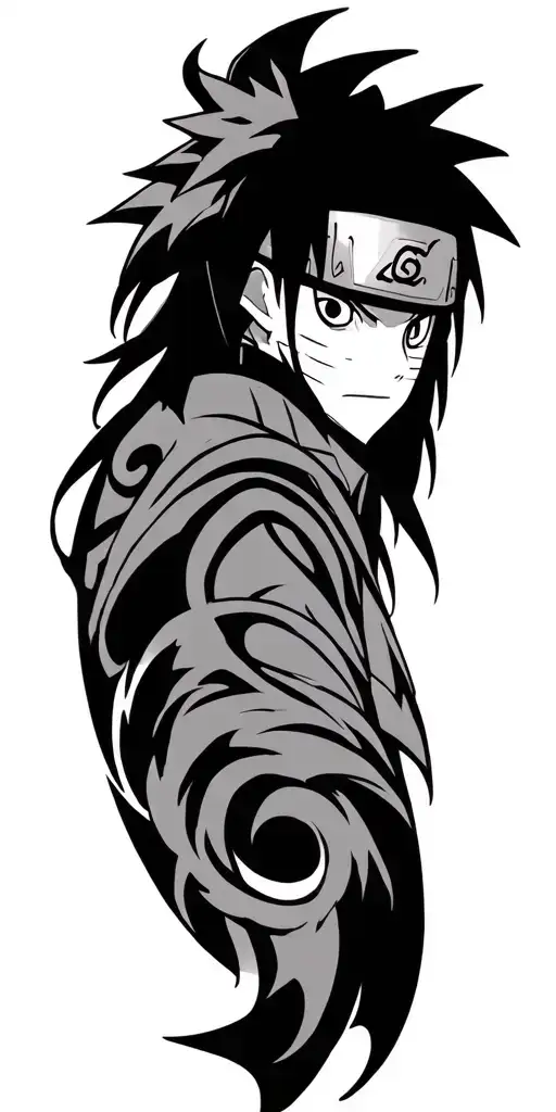 Tribal Anime Sleeve Tattoo Naruto
