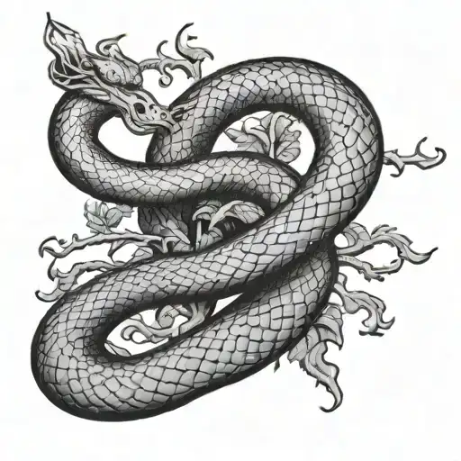 Oroborus Snake Surrounding Tree Of Knowledge