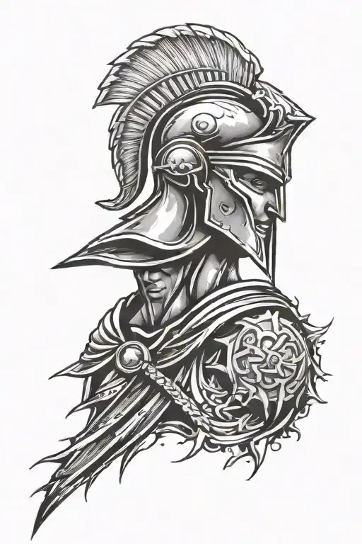 Spartan Tatoo Design Representing Strength Inspired