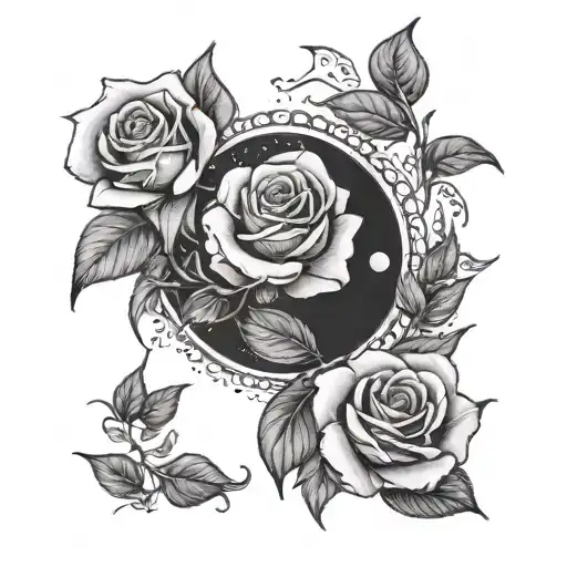 Roses And Moon Phases