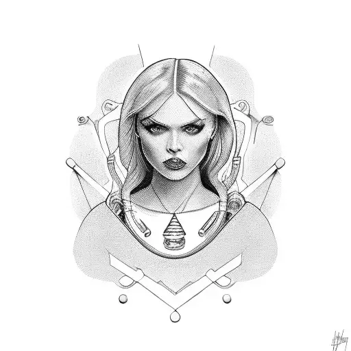 Portrait Of A Famous Female Pop Culture Icon With A Feminist Twist