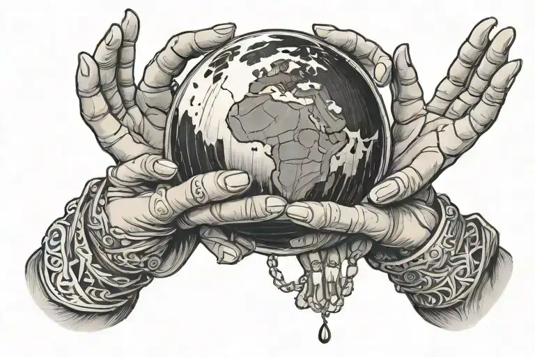 Hand With A Planet As A Puppet Hands Holding