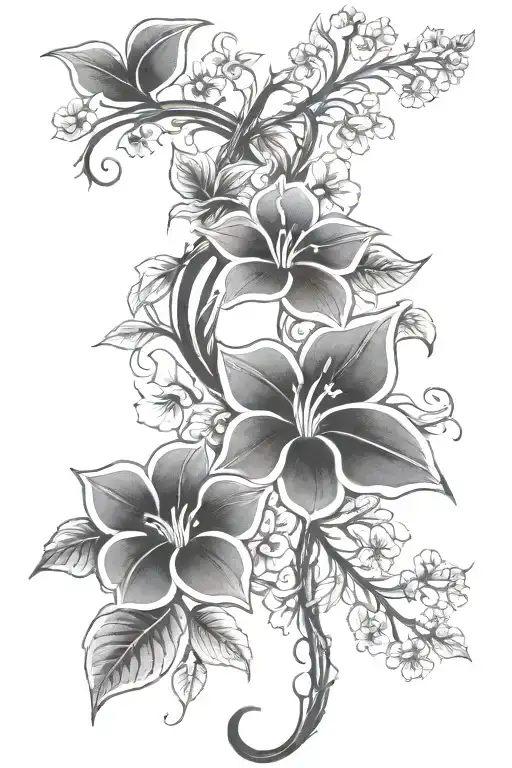 Simple Flowers On A Vine