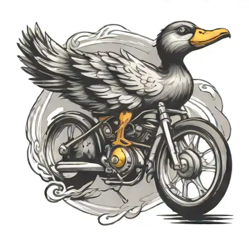 Cartoon Duck On A Road Bike Racing Soft Features