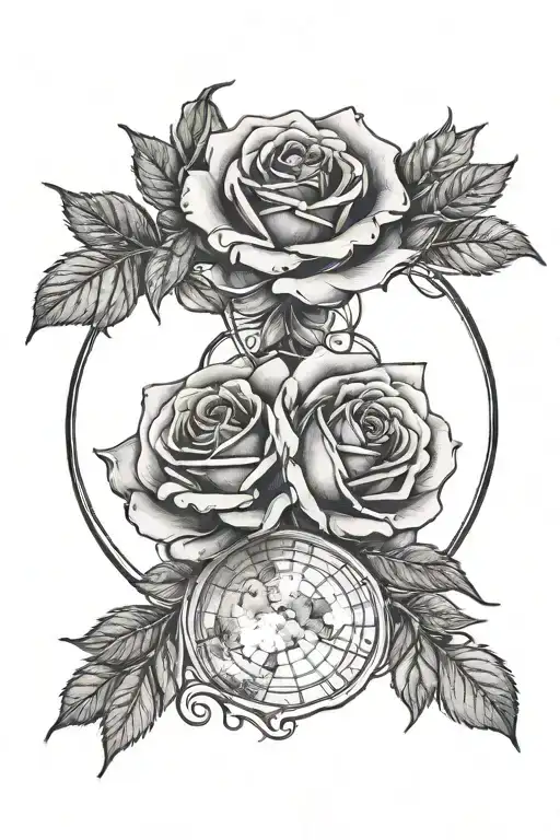 Roses And The Phases Of The Moon Intertwined