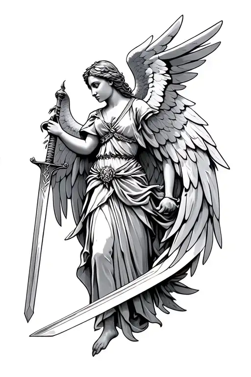 Angel Guardian Angel With A Sword