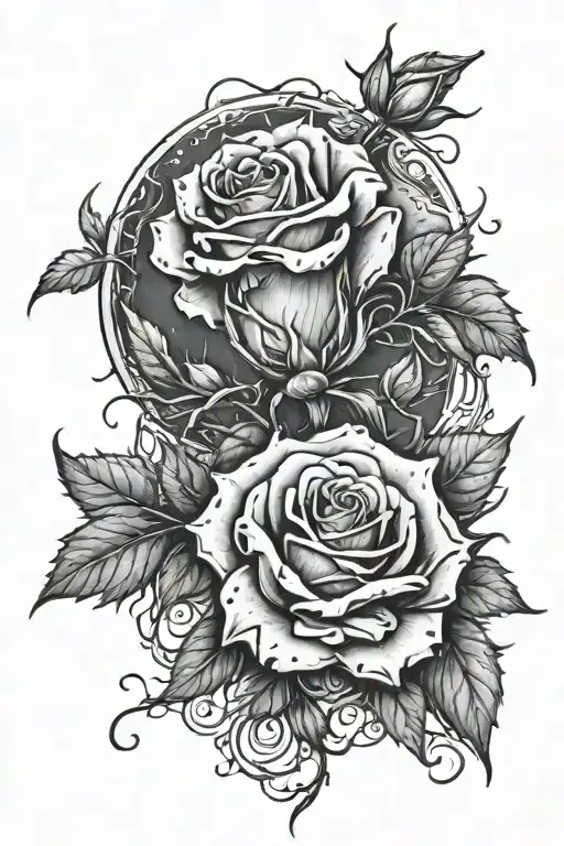 Withered Roses Blooming In The Phases Of The Moon