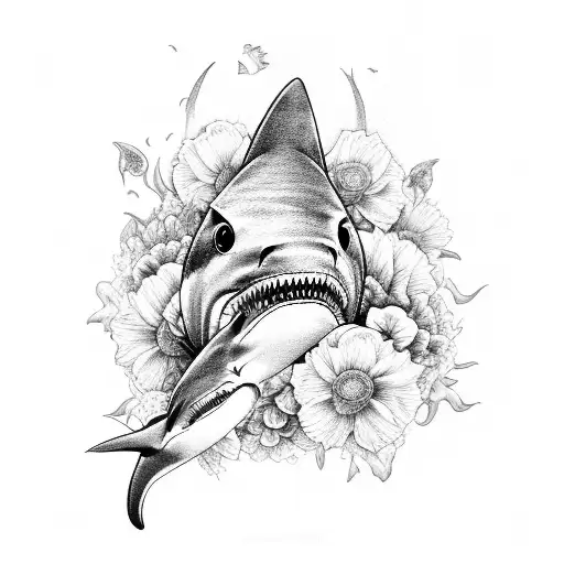 Shark In Flowers