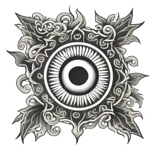 Evil Eye Center Japanese Rising Sun Outside