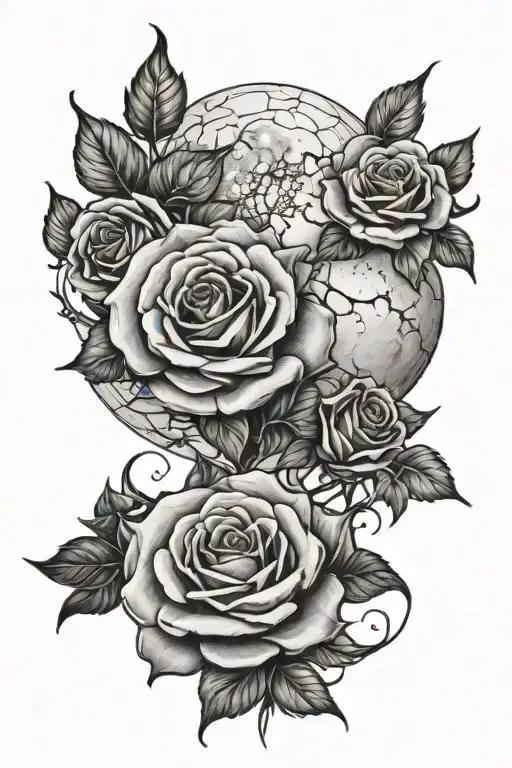 Withered Roses And All The Phases Of The Moon Merging Together