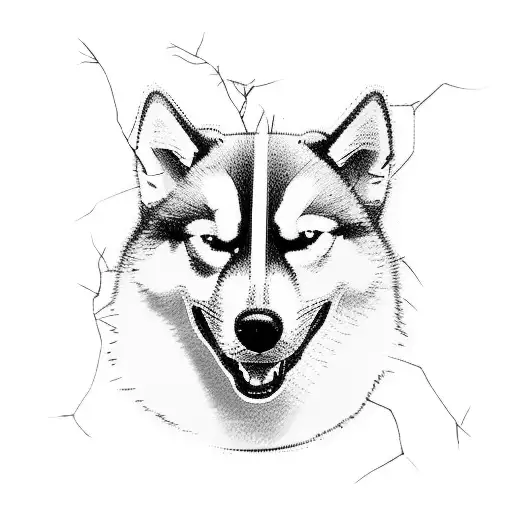 Siberian Husky Leading A Hiker Through A Forest