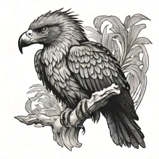 Long-crested Eagle Sitting