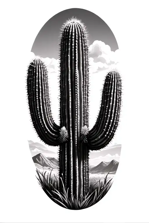 Half Saguaro Cactus Half Pine Tree