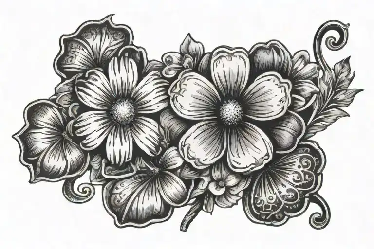 Daisy And Four Leaf Clover