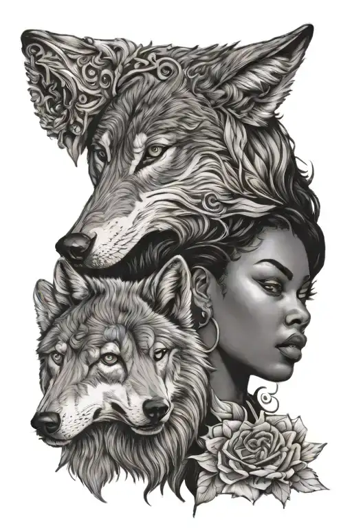 Black Woman And Inner Wolf