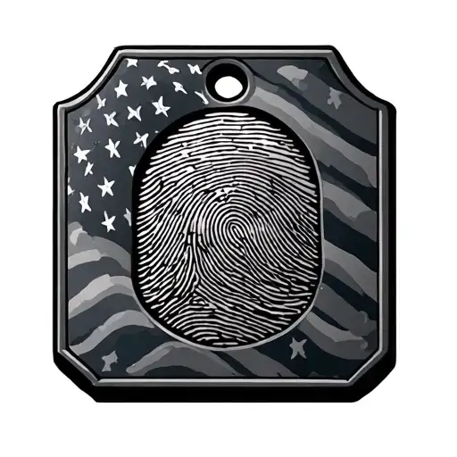 Military Tags With Fingerprint