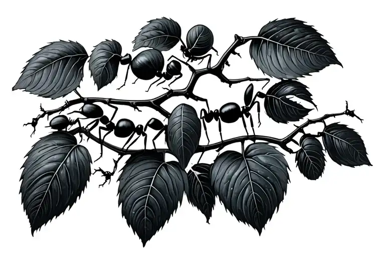 Realistic Leaf Cutter Ants Walking On Vine