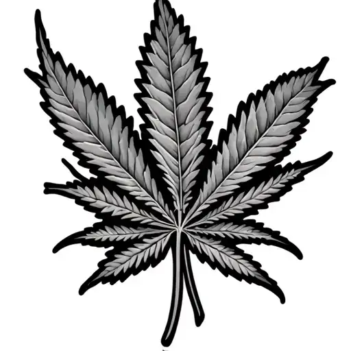 Marijuana Leaf And Bong