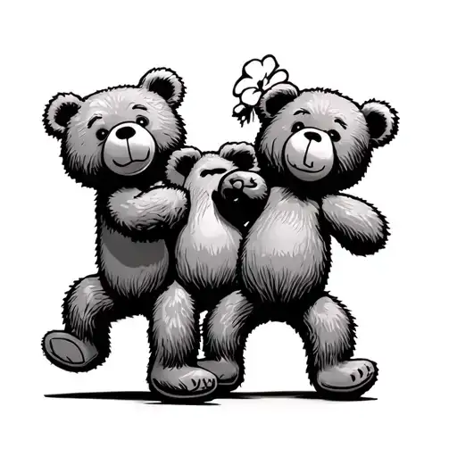 4 Grateful Dead Dancing Bears But Instead Of Bear Faces Use Woodstock From Snoopy's Face