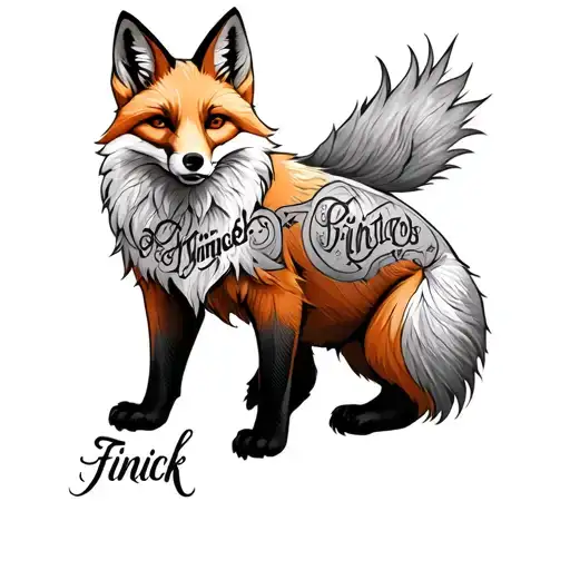 Fox Full Body With Word Finnick