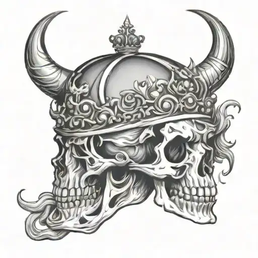 Skull With Horns In The Crown