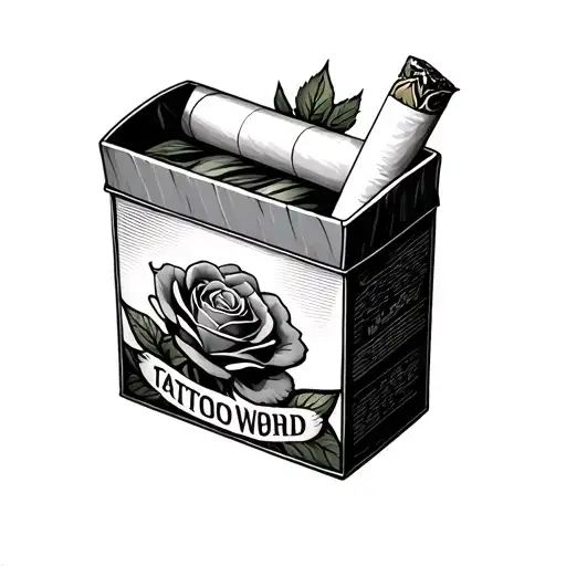 Cigarette Box With Rose Sticking Out Of It Representing