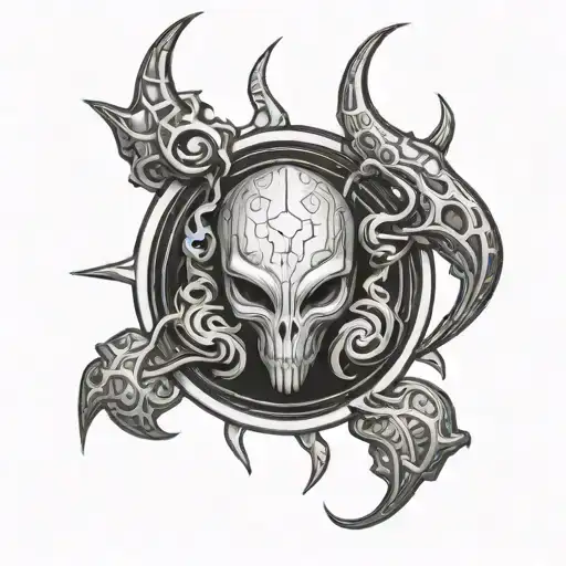 Alien Runi Sigils Body Tatto Design