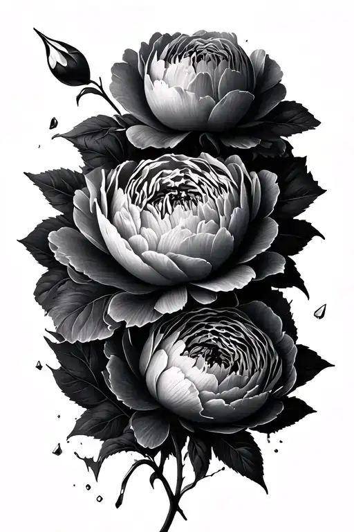 More Broken Glass And Peonies Intertwined