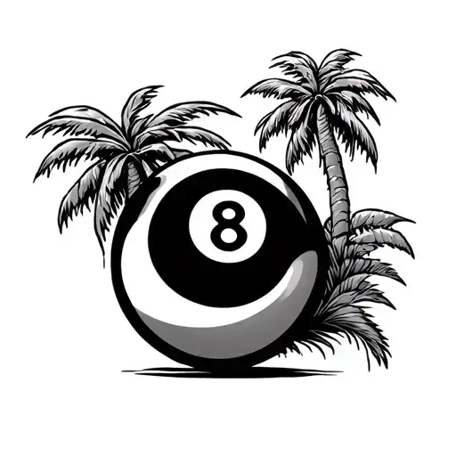 Jack Daniels 8 Ball Palm Tree